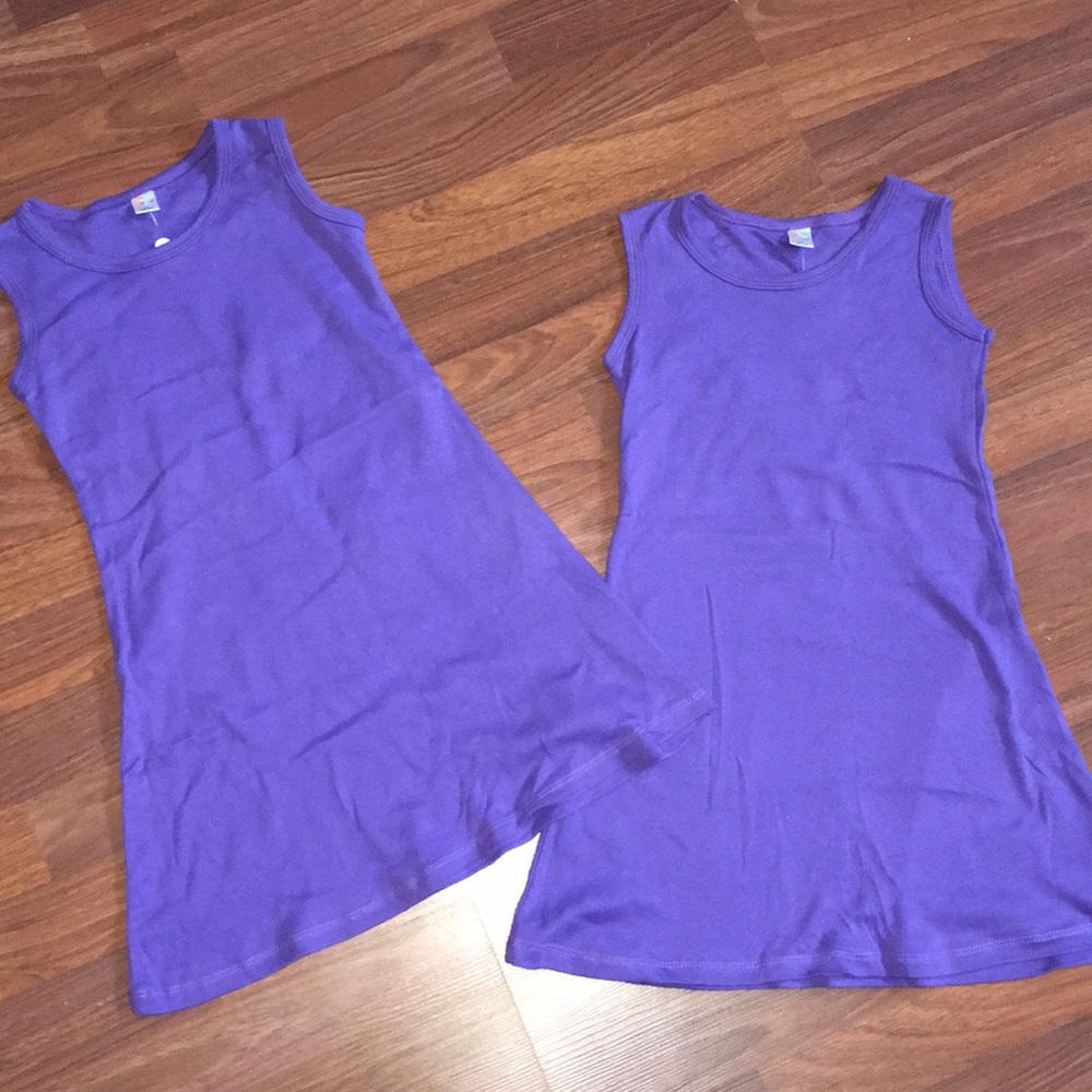 Size 6, 7 purple youth girls cotton dress